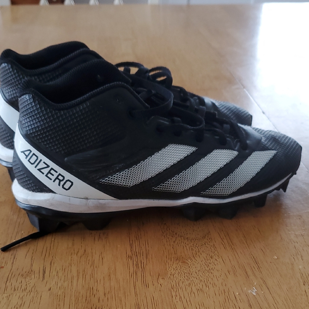 Adidas Adizero Black and White Cleats